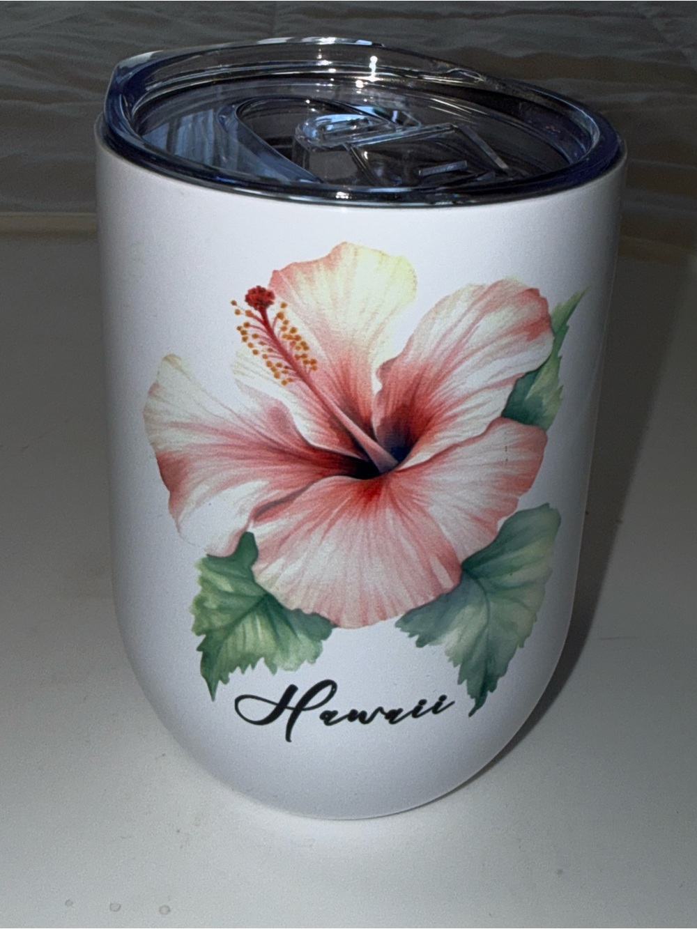 Hawaii Floral Insulated Drink Tumbler - Pink Hibiscus 12 oz
